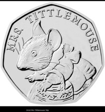 2018 Mrs Tittlemouse circulated 50p ExtremelyRare 1.7m minted Ref. H46 Sp#46