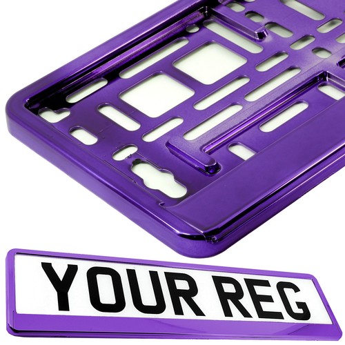 Purple chrome car number plate - chrome,