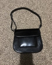 Zara Black Genuine Leather Shoulder Handbag