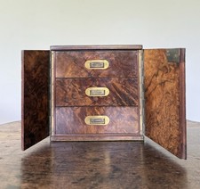 Victorian Campaign Walnut Collectors Cabinet come Humidor Cabinet