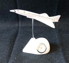 Metal Miniature Quartz Clock with Concord Aeroplane Figure