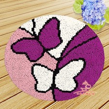 Butterfly Carpet Latch Hook Set Rug Making Craft Material Kit Embroidery Mat DIY