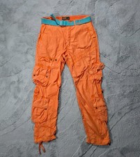Polo Ralph Lauren Y2K Orange Cargo Trousers W34 L30 Men’s – With Blue Belt