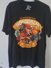 OFFICIAL WYCHWOOD BREWERY HOBGOBLIN BEER OF HALLOWEEN T-SHIRT - BLACK, SIZE XXL