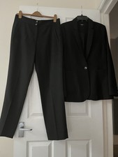 Me And Em Black Jacket With Adjustable Waist  & Trousers Size 12 Preloved
