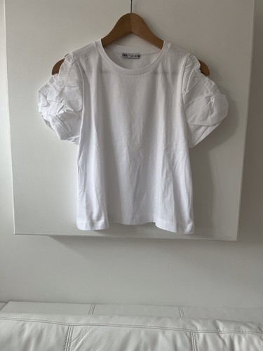 Zara open puff sleeves top - puff,