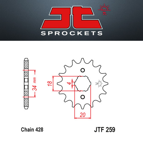 Steel sprocket 259 tooth 12 - jt,