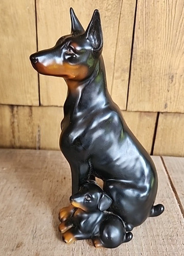 Vintage porcelain doberman - vintage,