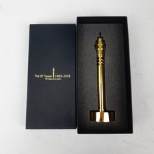 The BT Tower London 50 Ingenious Years  Gold Tone Desktop Paperweight