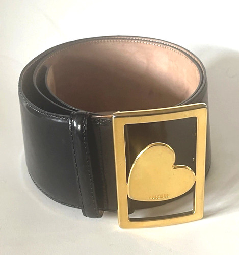 Moschino black belt - black, heart