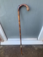 Antique Horse Measuring Walking Stick Cane with Spirit Level &  Root Ball Handle