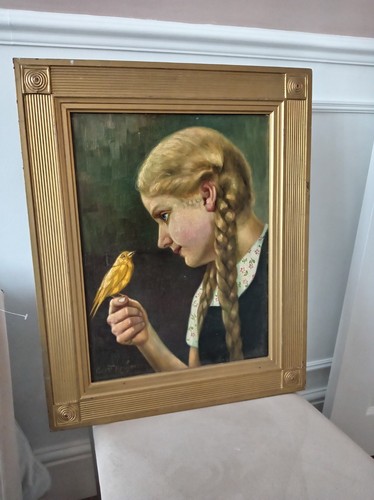 Antique oil early 20th - , c