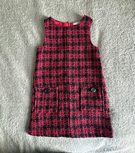 Girls pink black plaid shift - girls, &