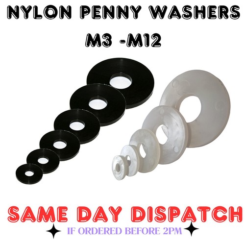 Nylon penny washers white - penny,