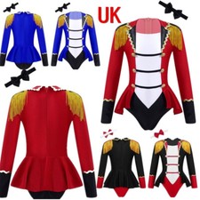 UK Girls Kids Circus Costume Ringmaster Outfit Long Sleeve Tassel Dance Jumpsuit