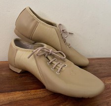 Brand New Girls Revolution Tan Leather Split Sole Jazz Dance Shoes Size 7M