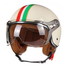 Helmet Open Face Motorcycle Retro Scooter Chopper Motor Bike Italy Style DOT 3/4