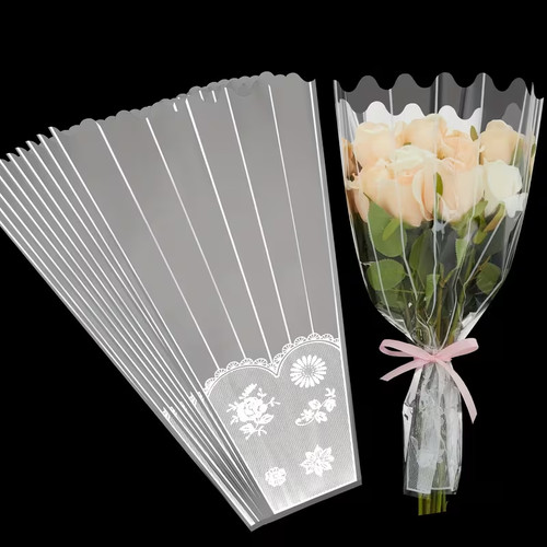 10x clear flower bouquet - flower, bags