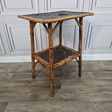 Antique Victorian Painted Tiger Bamboo Side Occasional Table Aesthetic Japanned