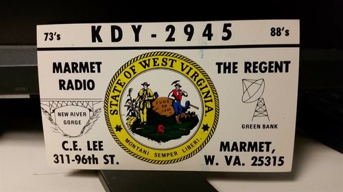 Radio qsl postcard miner - radio,