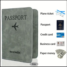 Passport Holder PU Leather RFID Blocking Passport Cover Travel Wallet Case 8 col