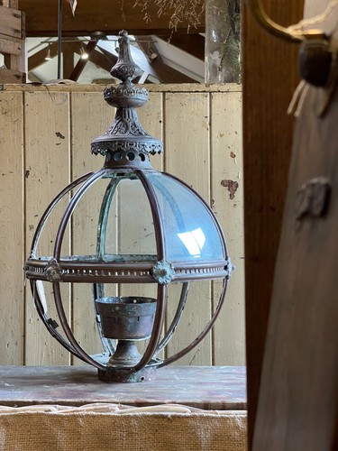 Hanging lantern copper globe - hanging,