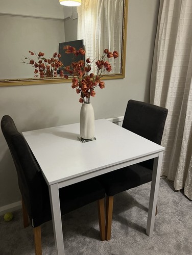 White dining table - , chairs