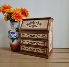 Musical Vintage Jewellery Box, Large Wooden Jewellery Organiser, Unisex, Rare