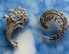 Two Vintage Silver Tone Floral