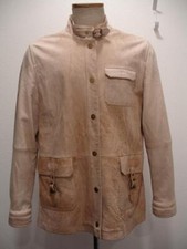 Women's L Court One Gerry Weber Jacket Tan Leather Flight Jacket Cafe Racer Moto