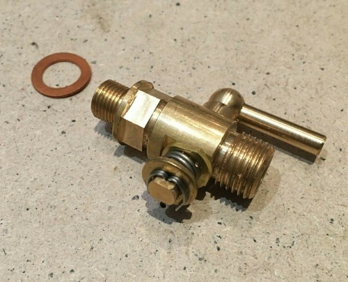 Brass fuel tap off - off, ptfe