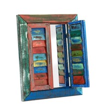 Distressed Shutter Mirror Wall