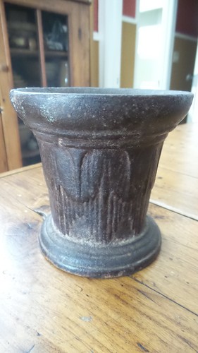 Antique cast iron mortar 4 - cast,