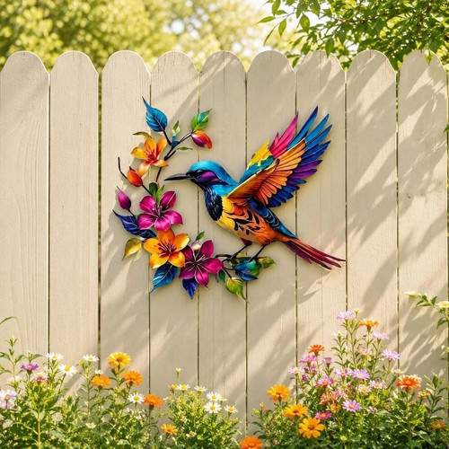 Metal hummingbird wall art - wall,