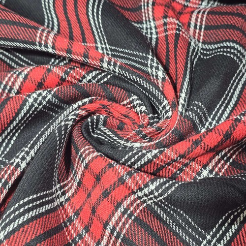 Tartan brushed cotton fabric - tartan,
