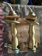 Antique Brass Beer Barrel Keg Tap Spigot Valve Vine Cask Collector X2 Lever