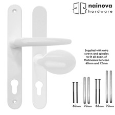 uPVC Door Handle 92mm 62mm Offset Lever Sprung Pair for PVC & Composite Doors