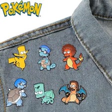 Simpsons Pokémon Mashup Pin Badge Set Charizard Millhouse Bart Flanders Pikachu