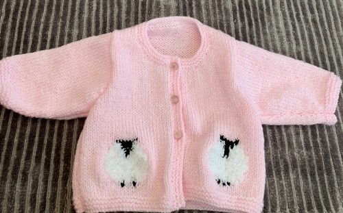 Hand knitted baby cardigan - hand,