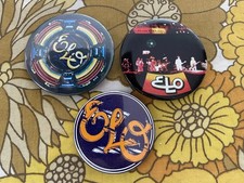 3 X Vintage 1970s ELO ELECTRIC LIGHT ORCHESTRA POP Rock Band 55mm Pin Badges
