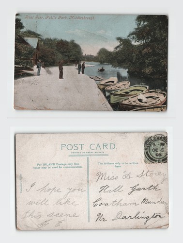 Postcard boat pier public - -,