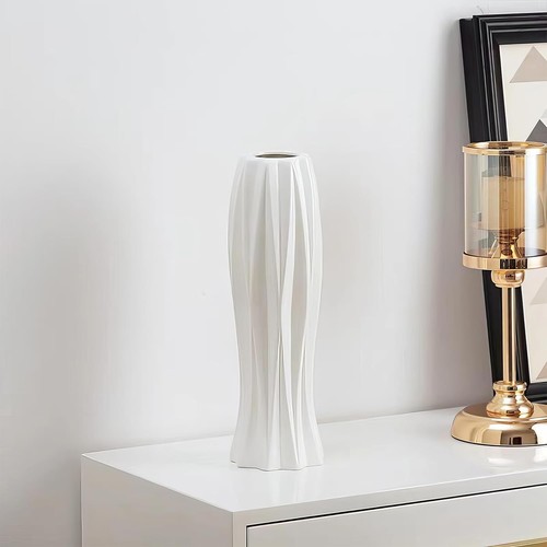 Modern white ceramic vase 12 - ceramic, vase,