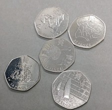 OLYMPIC JOBLOT X 5 50p coins Fifty Pence, Circulated see photos (c65)