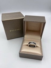 BVLGARI SAVE THE CHILDREN Sterling 925 SILVER&BLACK BAND RING Size 56 Box inc