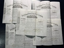 Set Of 5 Antique / Vintage Company Share Certificates