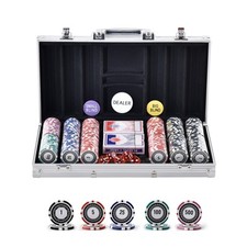 300-Piece Poker Chip Set with Aluminum Case Cards 11.5 Gram Casino Chips