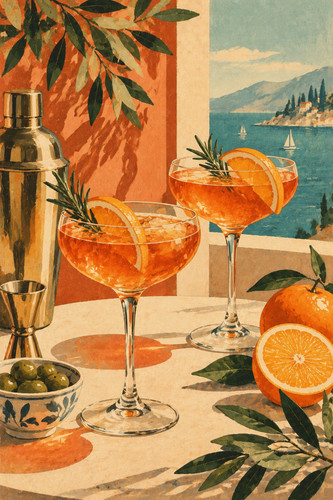 Cheers cocktail art print - cocktail,