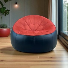 Red and black "Ottoman"  sofa armchair  by  Ligne Roset