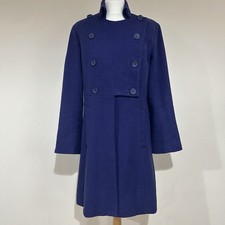 Toast x Moon England Jacket Size 12 Purple Double Breasted Long Coat Cotton