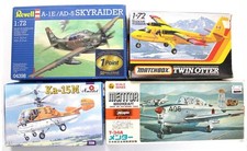 VARIOUS BRANDS '1:72' SCALE LOT OF 4 ASSORTED PLANE/ HELICOPTER MODEL KITS